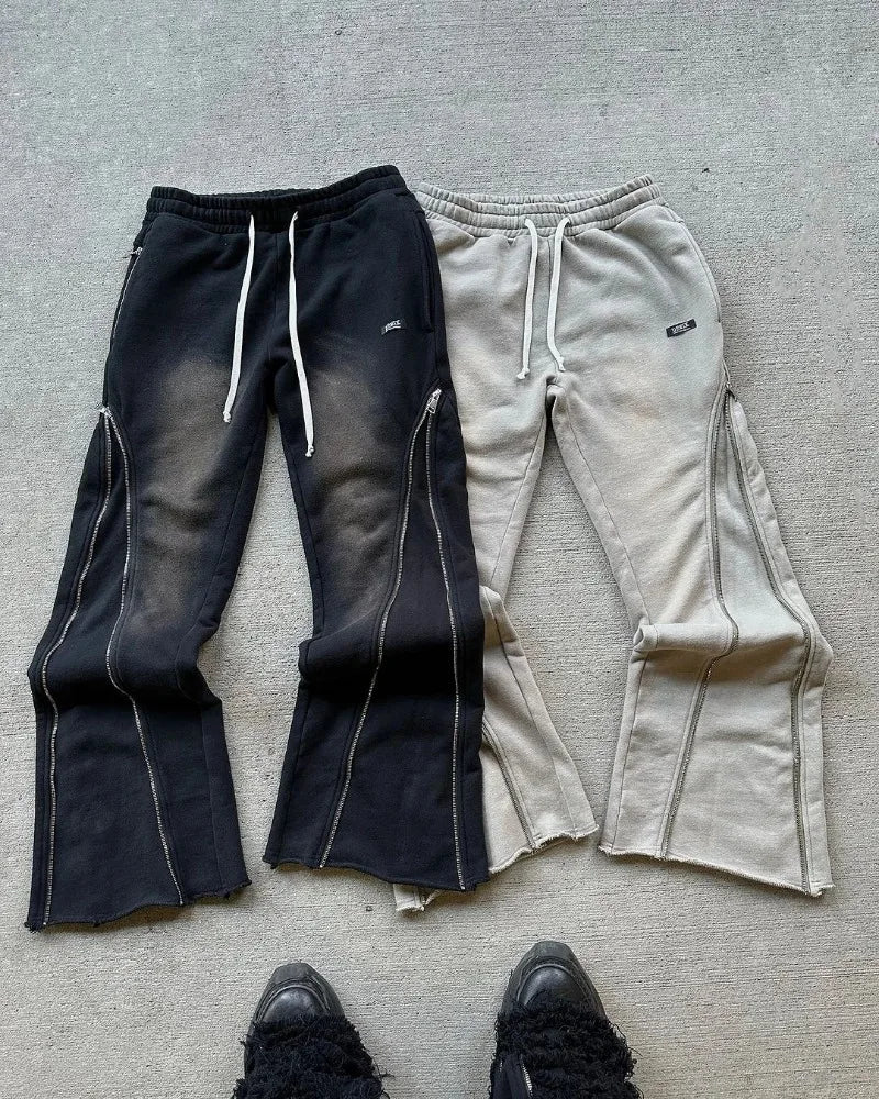 baggy casual y2k pants retro hip hop zipper cargo pants sweatpants men women harajuku letter joggers women trousers streetwear unique joggers style 873