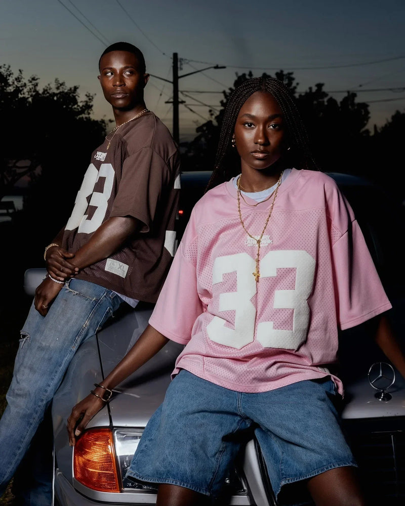 Cyberpunk Streetwear top – Trendy Oversize Pink 33 Graphic T Shirts Jersey College T Sh