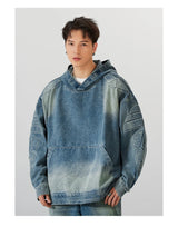 Vintage Sweatshirt Mens Hooded Pullover Hoody Fashion Oversized Hip Ho
