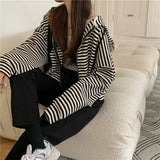 Autumn And Winter New Korean Style Ins Casual Sports Style Striped Hoo