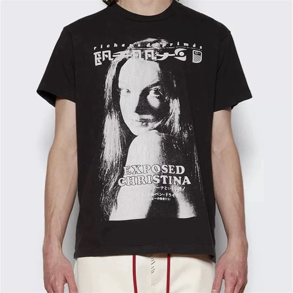 2024 summer tops Men's High quality Japanese vintage High street short sleeve printed wash oversize t-shirt men's tee