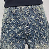 men jacquard loose casual hip hop vibe splice pocket denim baggy jeans pants man streetwear ripped jeans trousers boyfriend unique jeans style 3132