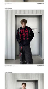varsity knit sweater with retro streetwear styling for fall and winter outfits, ideal for men’s fashion and seasonal streetwe
