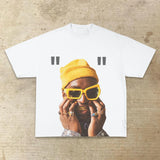 harajuku manga explosion shirt with flame smears and neon noise