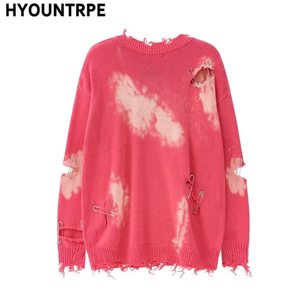 hip hop knitted pullover, bold design pullover, cozy fashion fit, stylish street outfit, modern aesthetic appeal