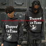 2024 Autumn Winter New Vintage Velvet Hoodie Long Sleeve American Heav