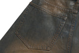 Oil Wax Coating Distressed Silhouette Jeans for Men and Women Washed Streetwear Baggy Denim Trousers Oversized Ropa Hombre Cargo