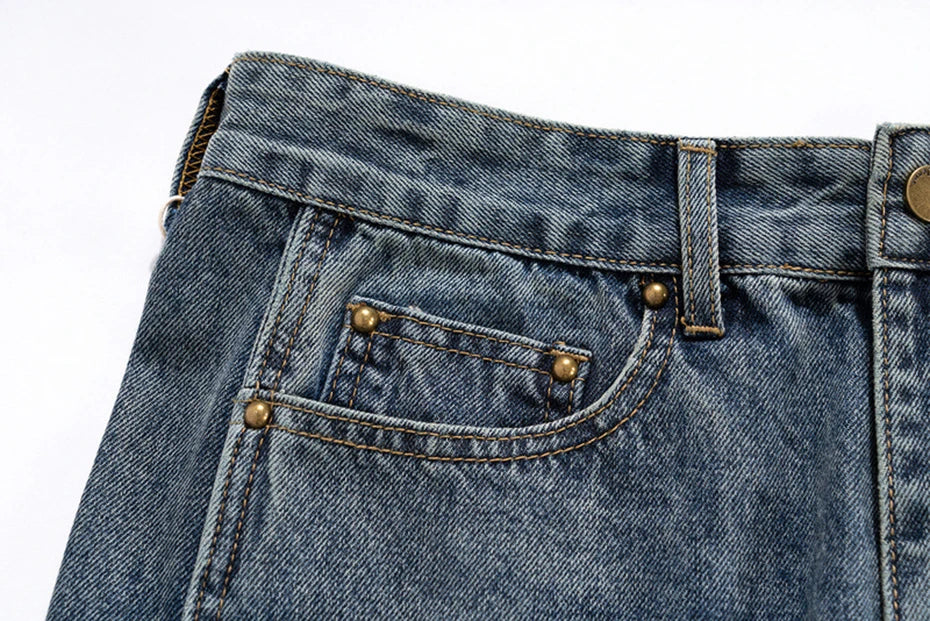 mens blue baggy jeans irregular patchwork streetwear hip hop loose jeans trousers male luxury designer denim pants unique jeans style 381