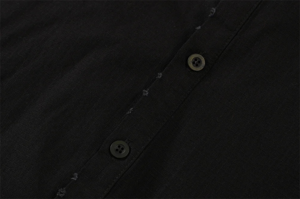 Undermycar 2023 New Worn Out Heavy Work Durable Splice Extra Large Loose Plaid Shirt with Black and Red Plaid