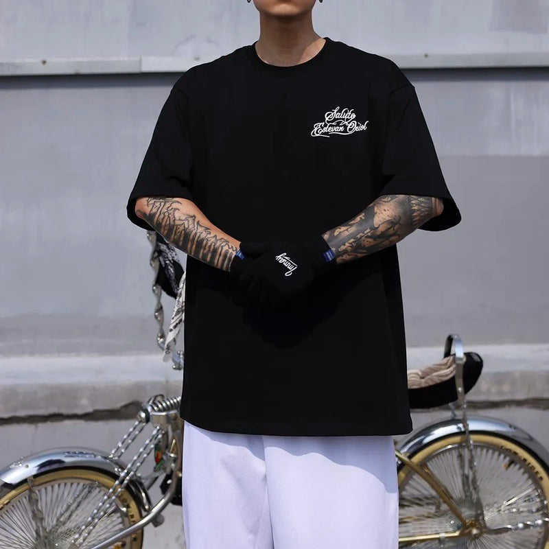 Y2k Vintage print – Hands Finger Cross Print White Black Summer Y2K Tshirts For
