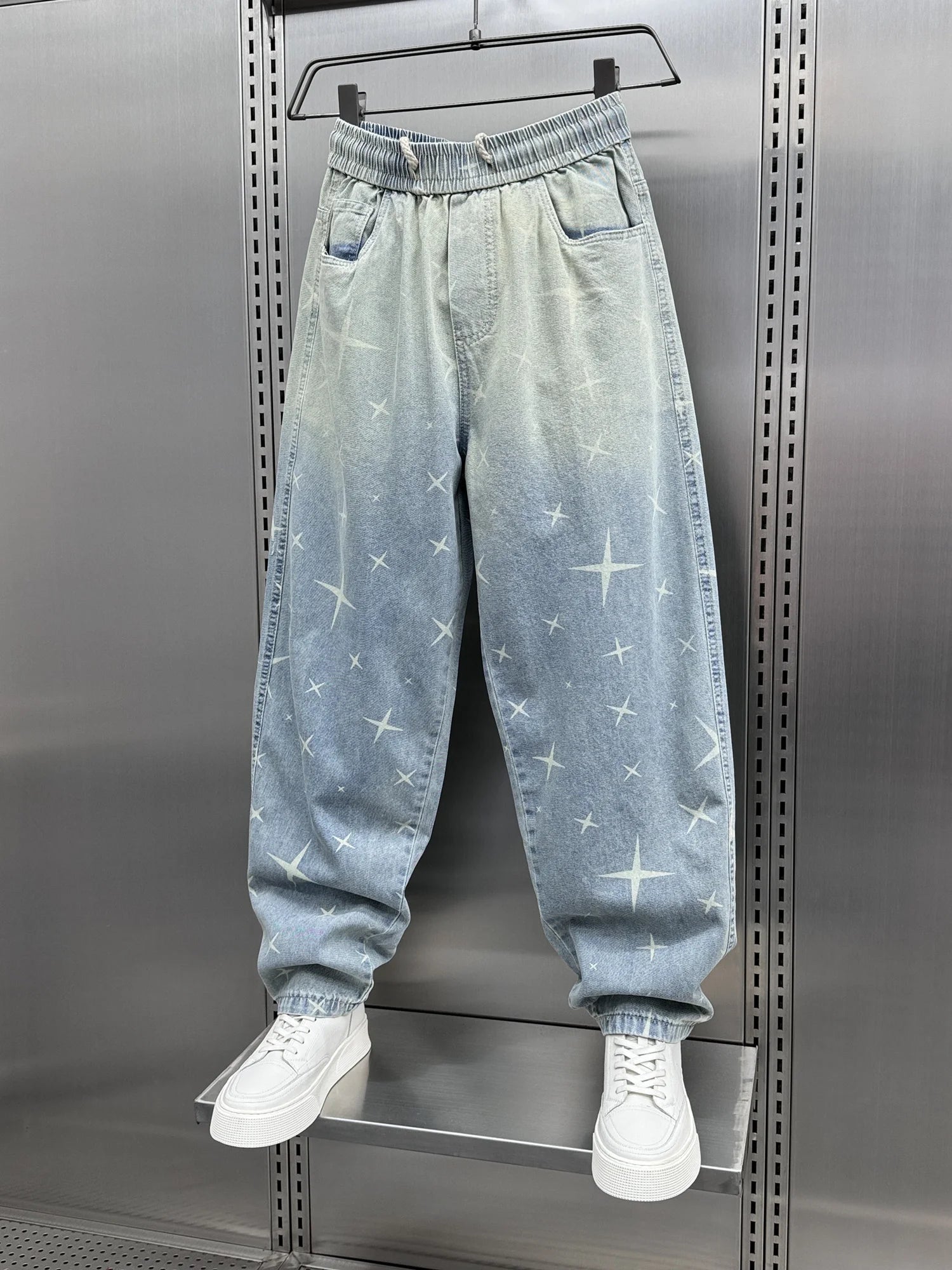 y2k men baggy pants drawstring hip hop baggy harem japanese korean streetwear harajuku casual hip hop jeans men trousers vintage washed jeans