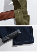 2023 summer cargo overalls pants men patchwork denim jumpsuits loose work pants solid color casual streetwear cargo trousers unique cargo style 4517