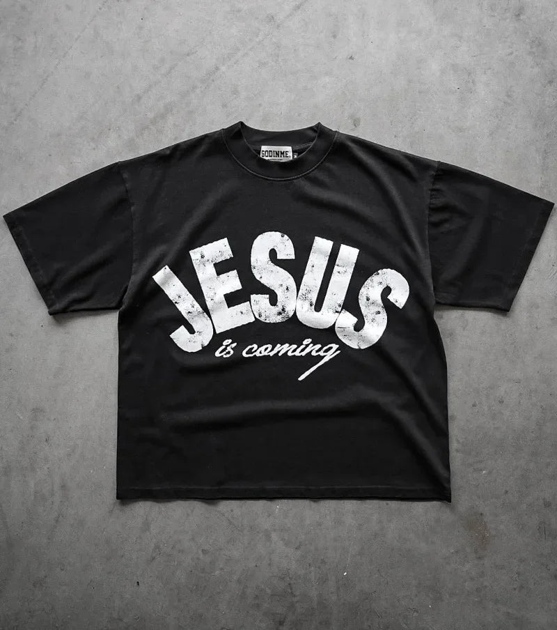 Anime Vintage print – Street Fashion Trend Brand Big Letter Printed Oversized T Sh