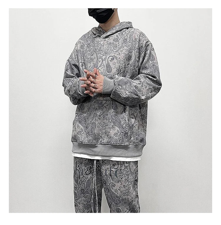 Vaporwave Drop – Fashion Paisy Hoodies Pullover Casual Suede Hooded – Streetwear Fashion for Men & Women