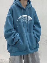 Goth Fashion Graphic Printed Hoodies Mens Autumn Hip Hop Fashion Oversized
