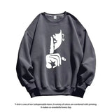Oversized Loose Printed Sweatshirt Autumn Mens Korean High Quality Top