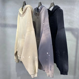 vaporwave oversized shirt featuring street wear speckled ink rubbed hooded hoodies fashion sense distressed winter coat mens and womens baggy washing clothes