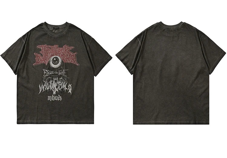 Gothic Vintage t-shirt – Hip Hop Streetwear T Shirt Dark Style Evil Eye Printed Haraj