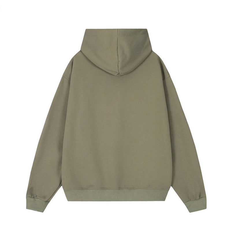 Hip Hop Punk Hoodie Sweatshirt 2023 Autumn Zipper Design Solid Color H