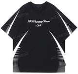 Vaporwave Tribal flame – Streetwear Men Oversized Tshirts Black White Splicing Graphi