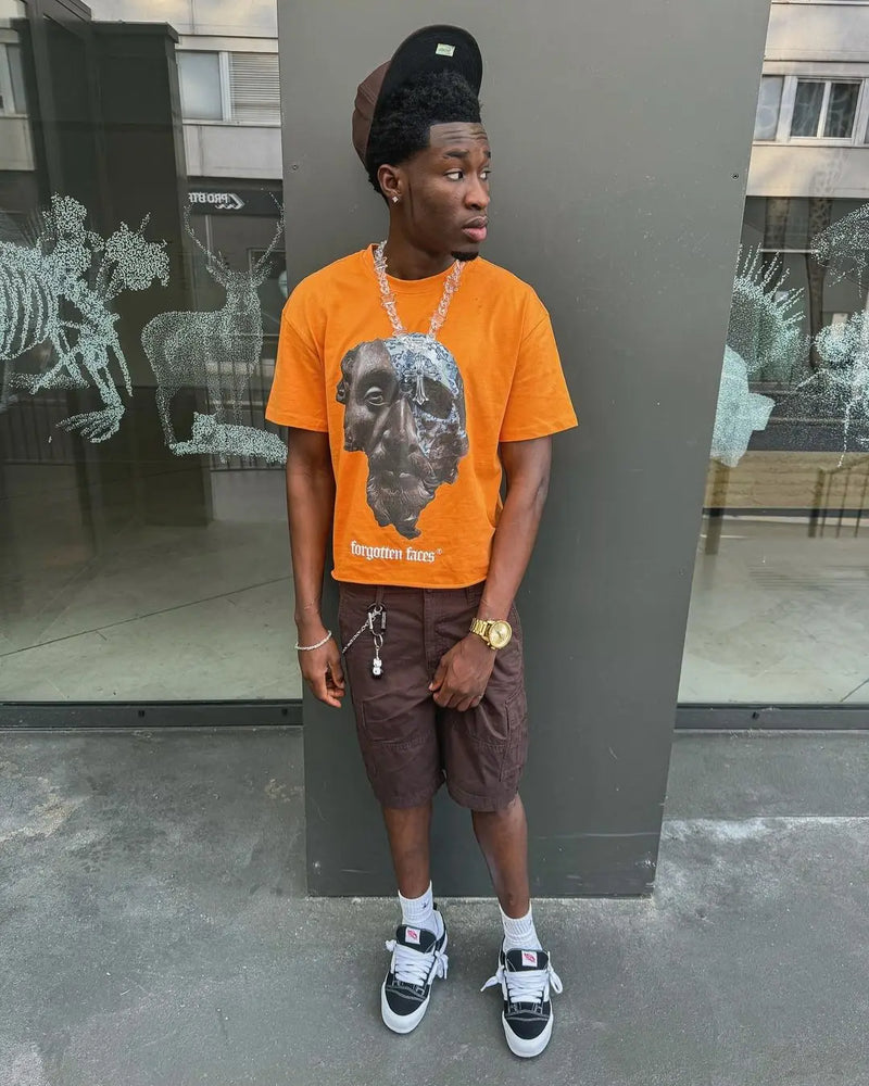 Skatercore Vintage print – Harajuku Oversized T Shirt Fashion Mask Mens Letter Pattern