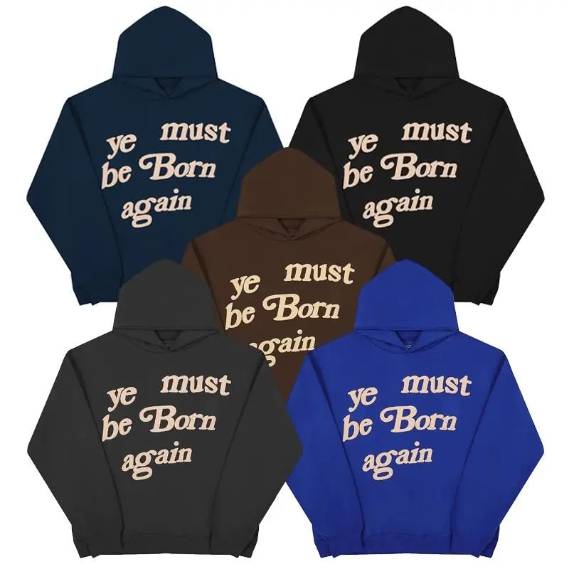 Street American Personality Ins Pure Cotton Retro Popular Sweatshirt Winter Y2K Niche Trendy Brand Men Couple Hooded Sweatshirt
