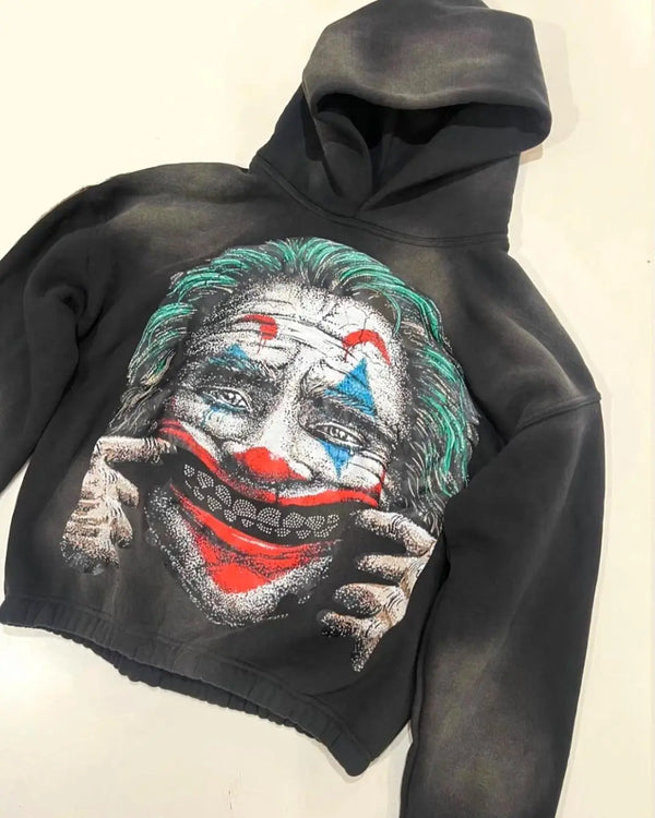 Vaporwave Drop – Harajuku Tracksuit Men Clown Print Hoodies Sweatshirt Oversi – Streetwear Fashion for Men & Women