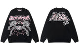 mens hip hop sweater spider knitted pullover o neck jumper fashion punk streetwear harajuku y2k jumpers casual loose sweaters oversized graphic print design, aesthetic street look hoodie, unique limited edition hoodie