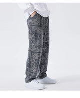 mens hip hop straight denim jeans pants fashion zipper paisley jeans streetwear casual loose trousers pants joggers baggy jeans unique joggers style 2804