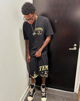 American Harajuku Super Swordball Short Sleeve Shorts Two Piece Set Gothic Cotton y2k Top Gothic Letter Pattern Harajuku