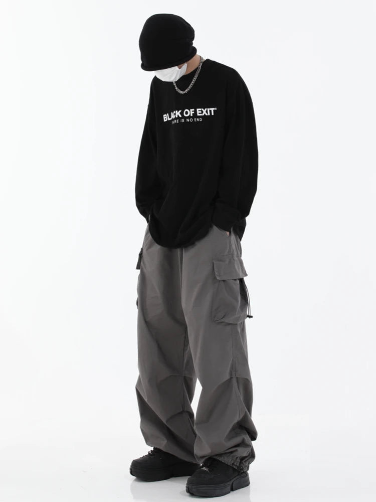 hip hop loose fit elastic waist pants fashion side pocket pants streetwear mens new spring summer casual baggy pants joggers streetwear sweatpants