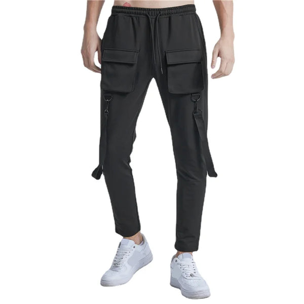 rainbowtouches pants brand mens high street multiple pockets design solid color tidal current overalls concise style baggy pant clean everyday pants
