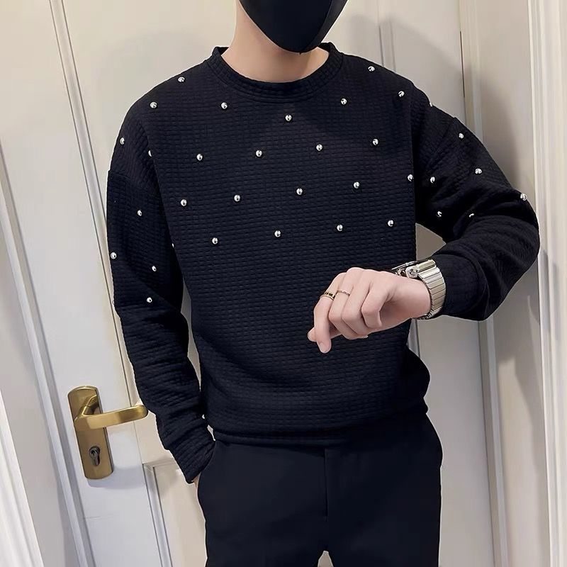 layered flame street knit, photo-ready knit, trendy urban fashion top for men, layered streetwear look