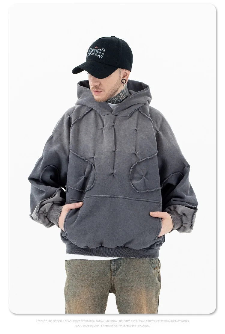 Bling-inspired hoodie with gold chain and hip-hop lettering