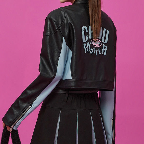 streetwear style quality unisex american-casual-letter-pu-leather-coat-womens-2023-new-contrast-versatile-short-zipper-top-jacket-women-harajuku-goth-clothes casual print high hop 763190 image hip fit style fashion - premium graphic wear everyday urban material design essential oversized streetwear design ID 9404a