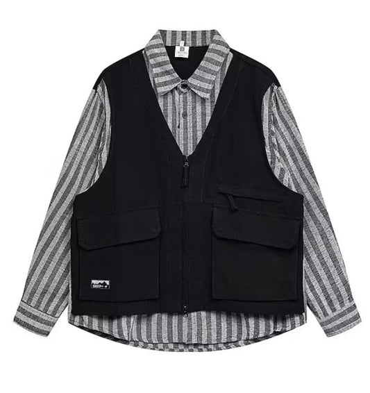 techwear zip bomber, urban street style, mens fashion