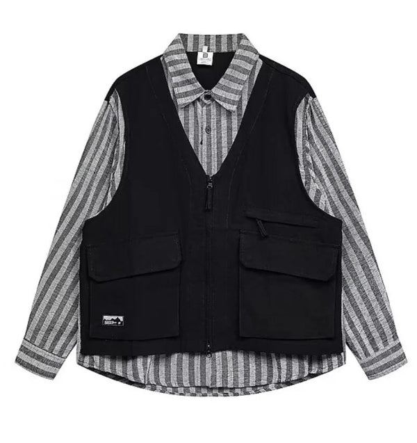 techwear zip bomber, urban street style, mens fashion