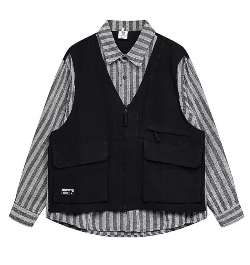 techwear zip bomber, urban street style, mens fashion