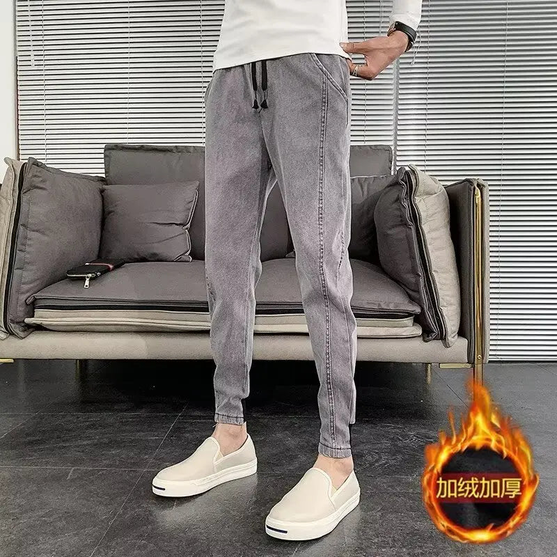 fleece men trousers korean luxury clothing streetwear slim fit cargo pants slim fit casual work wear trousers y2k 2024 autumn unique cargo style 1810