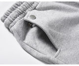 american streetwear gray flared sweatpant men double knee patch micro flare overalls harajuku casual patchwork sweat pants black unique joggers style 2964