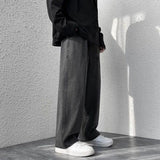 korean mens casual long jeans loose retro straight baggy pants denim wide leg pants light blue grey black retro washed jeans denim street jeans