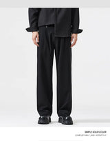 mens trend streetwear fashion loose casual plus size straight wide leg suit pant office man commute work pants trousers unique default style 2196