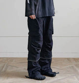 functional multi pockets overalls pantalones hombre baggy mens black cargo pants y2k streetwear loose baggy trousers oversized unique cargo style 885