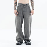 2024 autumn and winter new carbon ash wash worn jeans