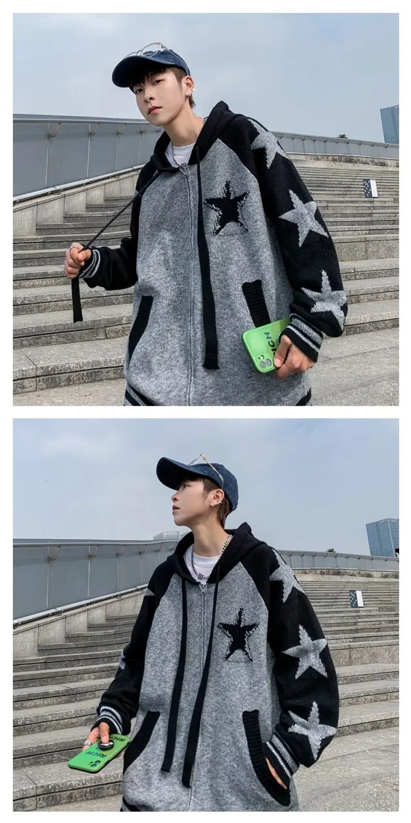 grunge fire sweater, streetwear drip, cozy knitwear for men, oversized grunge aesthetic winter top