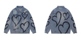 y2k heart graffiti printed denim jackets mens fashion unisex long sleeve coats outerwear hip hop casual streetwear jeans blue - variant style 465aef for streetwear fashion