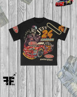 Y2K Manga Panel T-Shirt – Cry Scene Blur with Pastel Drip