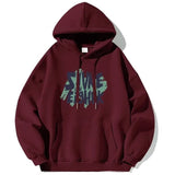 Autumn Design Letter Print Fleece Hoodies For Men Fashion Hip Hop Over