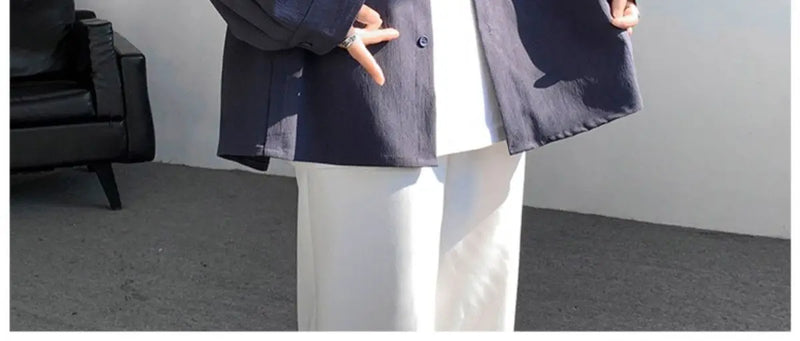 Shirts for men spring and autumn style national fashion design loose and versatile large size outer wear lapel long sleeved tops