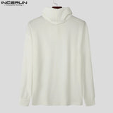 Fashion Casual Style Tops Incerun New Mens Pile Collar Design Hoodies